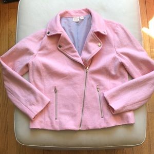 Ace Delivery Pink wool moto jacket